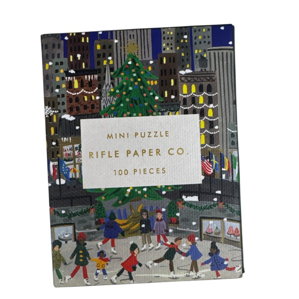 ANTHROPOLOGIE RIFLE Paper Co Holidays on Ice Mini Puzzle 100 piece NIB